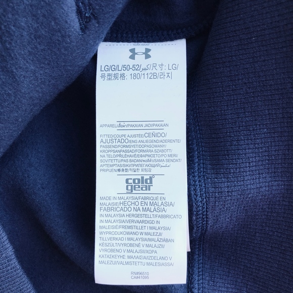 Mens Under Armour Hoodie Cold Gear Pullover L - Picture 8 of 8